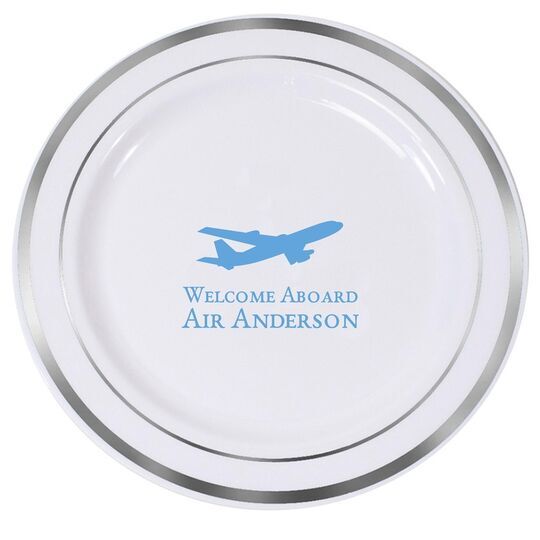 Jumbo Airliner Premium Banded Plastic Plates